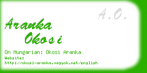 aranka okosi business card